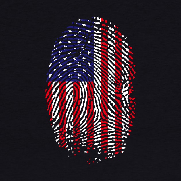 AMERICAN FLAG FINGER PRINT PATRIOTIC by AdiGunawan250282